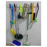 brushes, cleaning items on hangers