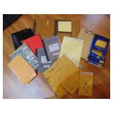 tablets, envelopes, clip board