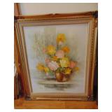 oil painting of yellow flowers