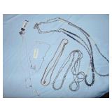 small S Silver necklace and other costume necklace