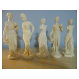 white figurines, 8" high