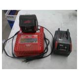 2 Milwaukee M28 batteries, charger