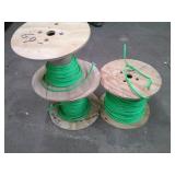 3 partial spools 16 awg green wire