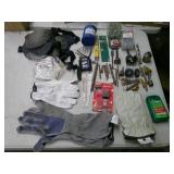 gloves, pads, bits, tools