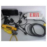 temp exit sign, rv cords, other cords