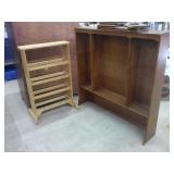 two wood shelves