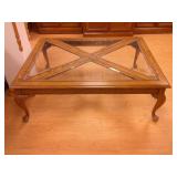 oak and glass coffee table