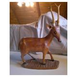 carved wood antelope