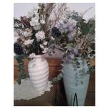 vases and faux flowers