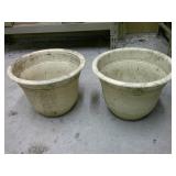 two large 12" tall planters