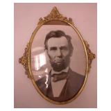 Lincoln photo in metal frame