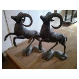 two bronze rams
