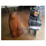 wood carved bear and beaver