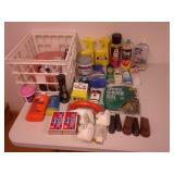 crate, cleaning supplies