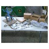 tongs, air hose reel, cable clamps, mirrors