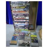 movie DVDs, cassettes