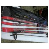 CC skis and poles and case
