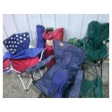 6 bag chairs and cot
