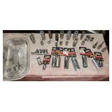 new & used 3/8" drive sockets and mag tray
