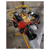 incomplete engine on stand