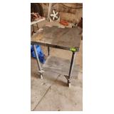 metal shop table on wheels