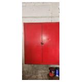 shop cabinet, lock is drilled out
