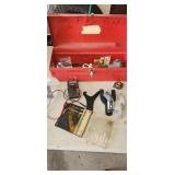 red tool box, tools, tester