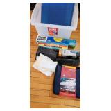 tote, freezer wrap, garbage bags