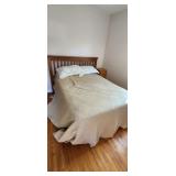 full size bed and older mattresses, bedding