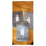 three rugs, charcoal color