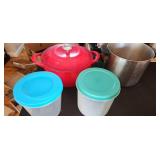 pots, and plastic containers