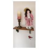 shelf, doll, candle