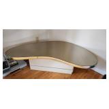 mirror topped TV table