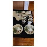 Christmas plates, cups