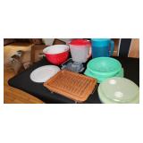 plastic bowls and servers