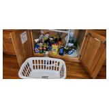 clothes basket and cleaners, some partial full