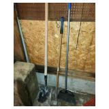 shovel, broom, hoe