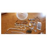 costume jewelry, bowl