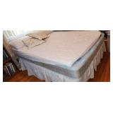 full size bed, older mattresses, bedding