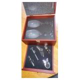 wine glasses, supplies in box