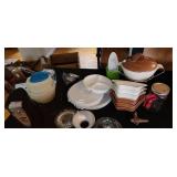can opener, trays, bowls