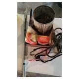 threaded rod, nails, bucket
