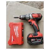 Milwaukee 1/2" driver drill & battery