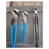 Channel locks and wiremans tool