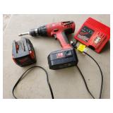Milwaukee drill, two batteries, charger