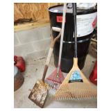 rakes and shovel
