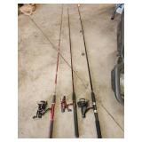3 rods and reels