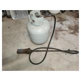 weed burner and empty LP tank