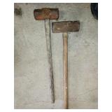 two sledge hammers