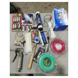 trimmer line, spark plugs, grease